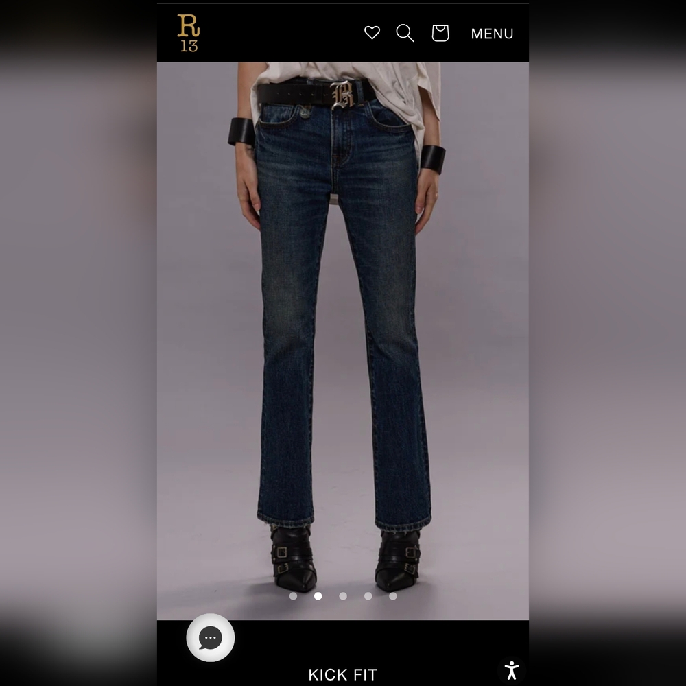 R13 Dark Blue Flare Jeans